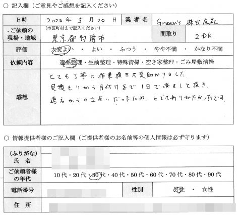 K様　30代　男性 （東京都 多摩市）