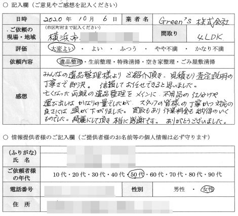 I様　50代　女性 （神奈川県 横浜市）