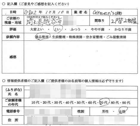 Y様　70代　女性 （埼玉県 越谷市）