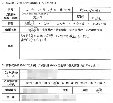 A様　40代　女性 （東京都 福生市）