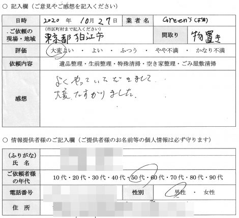 N様　50代　男性 （東京都 狛江市）