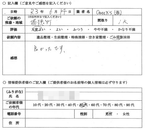 N様　50代　男性 （東京都 瑞穂町）