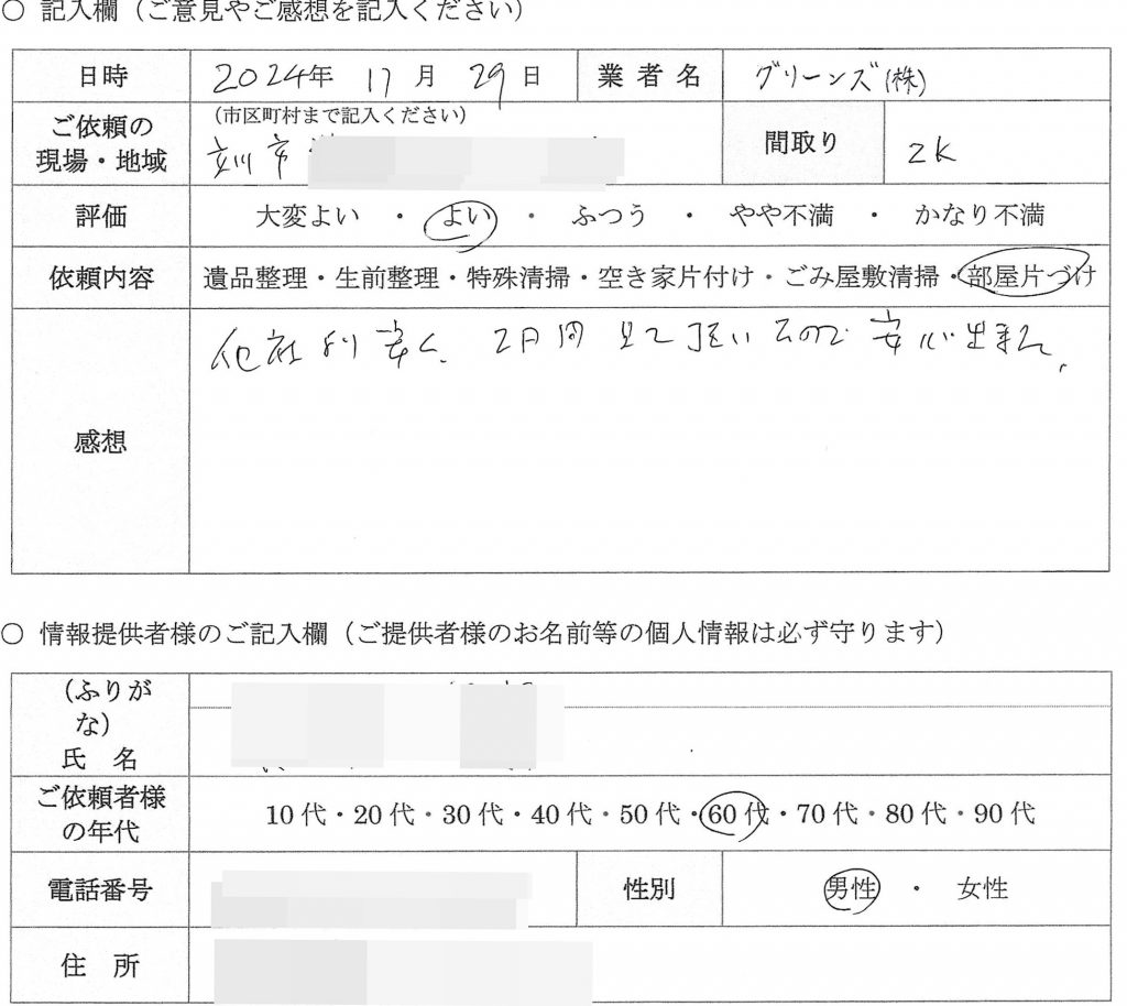 Y様　６０代　男性　（東京都立川市）